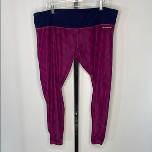 Brooks Women’s Capri Leggings Pants Pink Navy Sz XXL Running Yoga Workout Gym